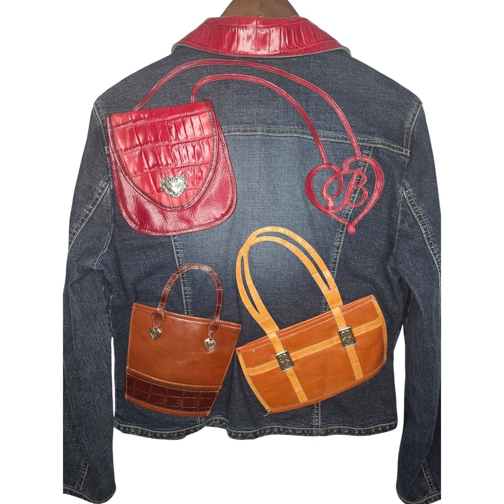 Brighton Limited Edition Denim & leather purse jacket Large Rare‎ Flattering